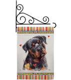 Mahogany Rottweiler Happiness - Pets Nature Vertical Impressions Decorative Flags HG110267 Made In USA