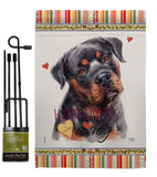 Mahogany Rottweiler Happiness - Pets Nature Vertical Impressions Decorative Flags HG110267 Made In USA