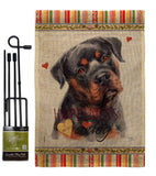 Mahogany Rottweiler Happiness - Pets Nature Vertical Impressions Decorative Flags HG110267 Made In USA