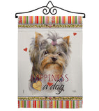Yorkshire Happiness - Pets Nature Vertical Impressions Decorative Flags HG110271 Made In USA