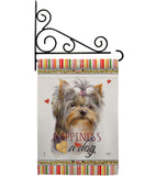 Yorkshire Happiness - Pets Nature Vertical Impressions Decorative Flags HG110271 Made In USA