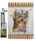 Yorkshire Happiness - Pets Nature Vertical Impressions Decorative Flags HG110271 Made In USA