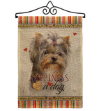 Yorkshire Happiness - Pets Nature Vertical Impressions Decorative Flags HG110271 Made In USA