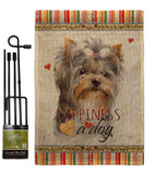 Yorkshire Happiness - Pets Nature Vertical Impressions Decorative Flags HG110271 Made In USA