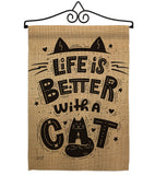 Better With a Cat - Pets Nature Vertical Impressions Decorative Flags HG137230 Made In USA