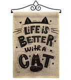 Better With a Cat - Pets Nature Vertical Impressions Decorative Flags HG137230 Made In USA