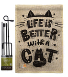 Better With a Cat - Pets Nature Vertical Impressions Decorative Flags HG137230 Made In USA