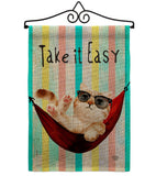 Take it Easy - Pets Nature Vertical Impressions Decorative Flags HG192605 Made In USA