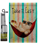 Take it Easy - Pets Nature Vertical Impressions Decorative Flags HG192605 Made In USA