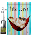 Take it Easy - Pets Nature Vertical Impressions Decorative Flags HG192605 Made In USA