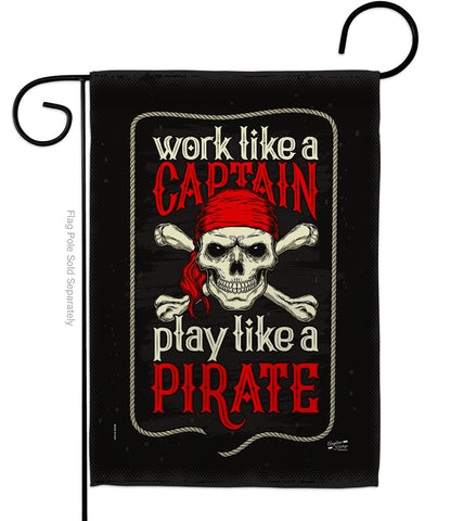 Play Like a Priate - Pirate Coastal Vertical Impressions Decorative Flags HG137074 Made In USA