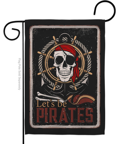 Be Pirates - Pirate Coastal Vertical Impressions Decorative Flags HG137319 Made In USA