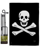 Black Sam - Pirate Coastal Vertical Impressions Decorative Flags HG107032 Made In USA