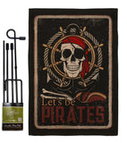 Be Pirates - Pirate Coastal Vertical Impressions Decorative Flags HG137319 Made In USA