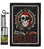 Be Pirates - Pirate Coastal Vertical Impressions Decorative Flags HG137319 Made In USA