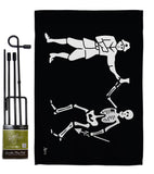 Skull Black Party - Pirate Coastal Vertical Impressions Decorative Flags HG140416 Made In USA