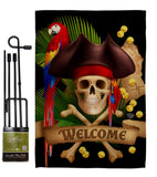 Pirate Ahoy Mate - Pirate Coastal Vertical Impressions Decorative Flags HG192374 Made In USA