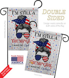 Trump Girl - Patriotic Americana Vertical Impressions Decorative Flags HG130401 Made In USA