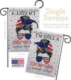 Trump Girl - Patriotic Americana Vertical Impressions Decorative Flags HG130401 Made In USA