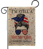 Trump Girl - Patriotic Americana Vertical Impressions Decorative Flags HG130401 Made In USA