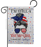 Trump Girl - Patriotic Americana Vertical Impressions Decorative Flags HG130401 Made In USA