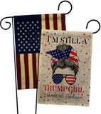 Trump Girl - Patriotic Americana Vertical Impressions Decorative Flags HG130401 Made In USA