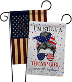 Trump Girl - Patriotic Americana Vertical Impressions Decorative Flags HG130401 Made In USA