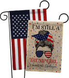 Trump Girl - Patriotic Americana Vertical Impressions Decorative Flags HG130401 Made In USA