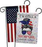 Trump Girl - Patriotic Americana Vertical Impressions Decorative Flags HG130401 Made In USA