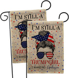 Trump Girl - Patriotic Americana Vertical Impressions Decorative Flags HG130401 Made In USA