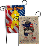 Trump Girl - Patriotic Americana Vertical Impressions Decorative Flags HG130401 Made In USA