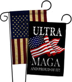 Maga And Proud - Patriotic Americana Vertical Impressions Decorative Flags HG170276 Made In USA