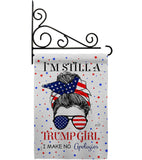 Trump Girl - Patriotic Americana Vertical Impressions Decorative Flags HG130401 Made In USA