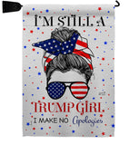 Trump Girl - Patriotic Americana Vertical Impressions Decorative Flags HG130401 Made In USA