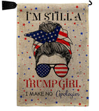 Trump Girl - Patriotic Americana Vertical Impressions Decorative Flags HG130401 Made In USA