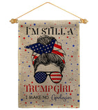 Trump Girl - Patriotic Americana Vertical Impressions Decorative Flags HG130401 Made In USA