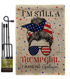 Trump Girl - Patriotic Americana Vertical Impressions Decorative Flags HG130401 Made In USA