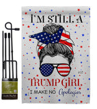 Trump Girl - Patriotic Americana Vertical Impressions Decorative Flags HG130401 Made In USA