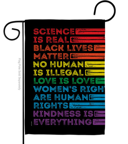 Human Rights - Support Inspirational Vertical Impressions Decorative Flags HG141311 Made In USA