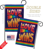 Love Wins - Support Inspirational Vertical Impressions Decorative Flags HG141312 Made In USA