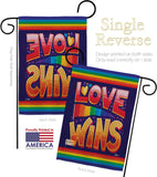 Love Wins - Support Inspirational Vertical Impressions Decorative Flags HG141312 Made In USA