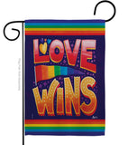 Love Wins - Support Inspirational Vertical Impressions Decorative Flags HG141312 Made In USA