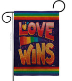 Love Wins - Support Inspirational Vertical Impressions Decorative Flags HG141312 Made In USA