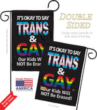 Gay Trans Rights - Support Inspirational Vertical Impressions Decorative Flags HG141315 Made In USA