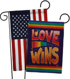 Love Wins - Support Inspirational Vertical Impressions Decorative Flags HG141312 Made In USA