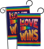 Love Wins - Support Inspirational Vertical Impressions Decorative Flags HG141312 Made In USA