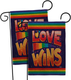 Love Wins - Support Inspirational Vertical Impressions Decorative Flags HG141312 Made In USA