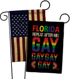 Florida Repeat After Me Gay - Support Inspirational Vertical Impressions Decorative Flags HG141314 Made In USA