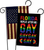 Florida Repeat After Me Gay - Support Inspirational Vertical Impressions Decorative Flags HG141314 Made In USA