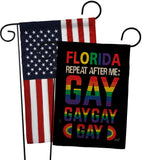 Florida Repeat After Me Gay - Support Inspirational Vertical Impressions Decorative Flags HG141314 Made In USA